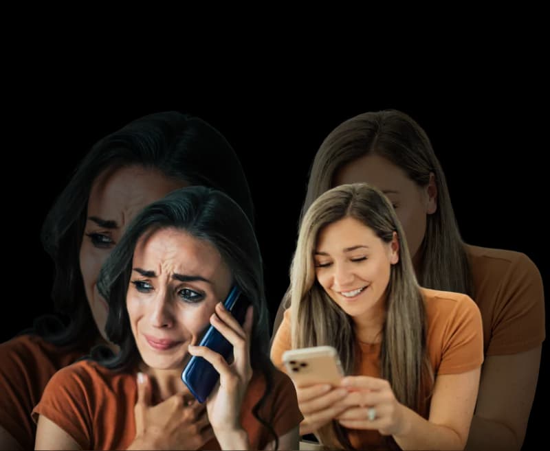 Mulheres confiante e insegura